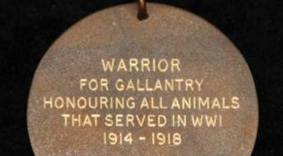 Reverse of Warrior's Honorary PDSA Dickin Medal