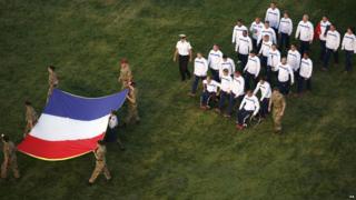 Members of the French team during the opening ceremony of the Invictus Games at the Queen Elizabeth Olympic Park, London