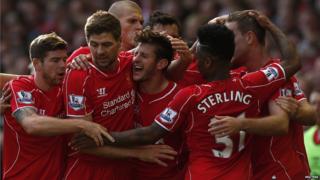 Adam Lallana and Liverpool team