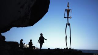 Sculpture on beach