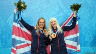 Kelly Gallagher (right) and her guide Charlotte Evans