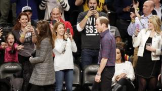 Duke and Duchess of Cambridge at basketball game