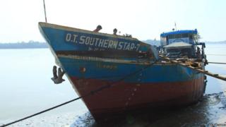 The damaged oil tanker