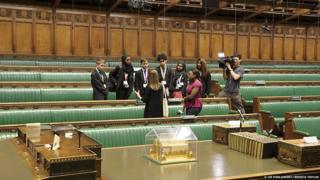 Ayshah Tull and children in the House of Commons