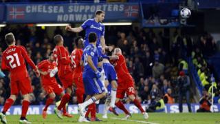 It took a defender to win it. Branislav Ivanovic rose to meet a free kick and head in. It means Chelsea will play in their first League Cup semi final for seven years, and gives Mourinho the chance to win his first trophy since returning to the London club.