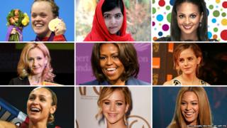 A montage of famous faces