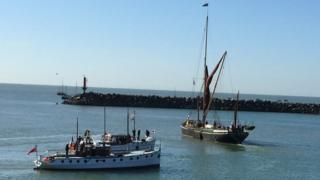 The Little Ships flotilla leaving Ramsgate Harbour