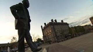 The George Hotel overlooked by Huddersfield's most famous politician Harold Wilson