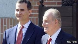 Prince Felipe and King Juan Carlos of Spain