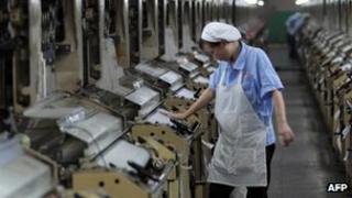 A Chinese worker in a factory in Jinjiang