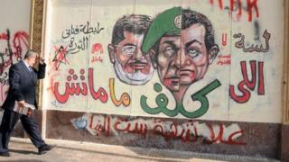 Graffiti picture of President Morsi