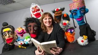 Comedian Nuala McKeever with the Ulster Kama Sutra puppets. Photograph: Neil Harrison