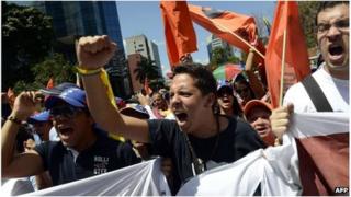 Students protest in Caracas, Venezuela