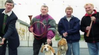 John McDermott (second left), pictured with his brothers, admitted sex offences against eight people