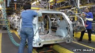 Workers at a General Motors factory in Michigan