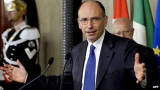 Italian Prime Minister-designate Enrico Letta