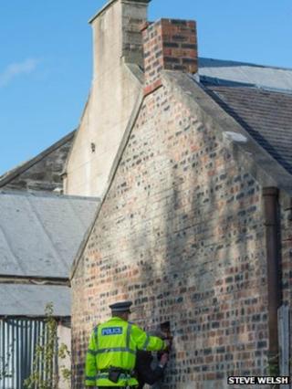 Boy trapped in chimney stack