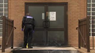 Police outside Mosque on Ryecroft Street in Gloucester