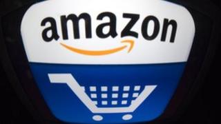 Amazon logo on an iPad