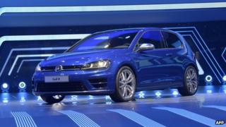 Volkswagen Golf on display