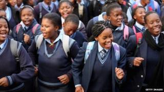 South African schoolchildren - July 2013