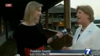 Reporter Alison Parker doing an interview seconds before she was shot and killed live on air