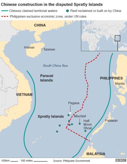 Map showing Spratly Islands