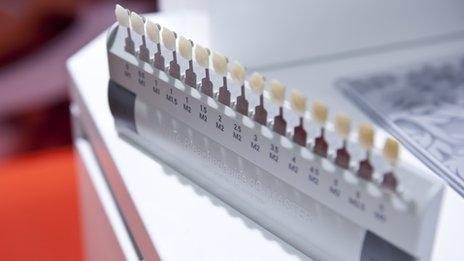 Teeth colour chart