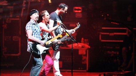 Muse and the Edge at Glastonbury