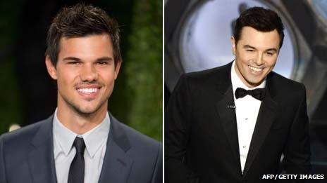 Taylor Lautner and Seth MacFarlane