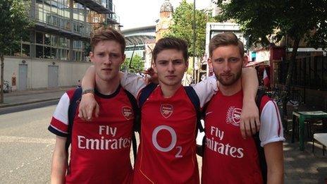 Eighteen-year old Max Percival (left) and his brothers John and Jack (right)