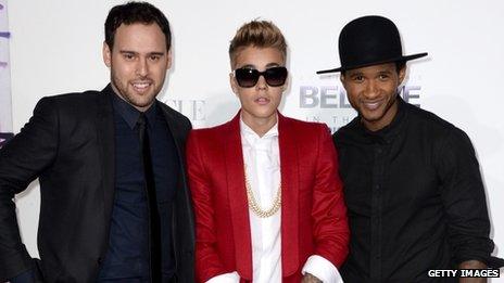 Scooter Braun, Justin Bieber and Usher