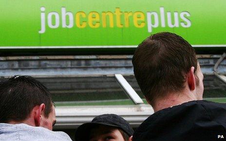 People outside job centre