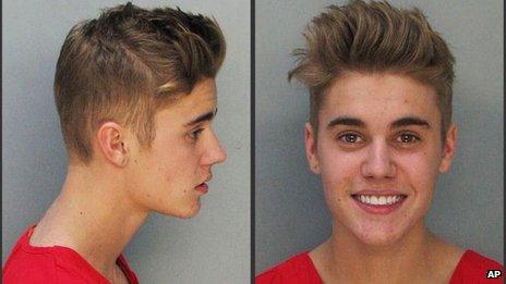 Justin Bieber mug shot
