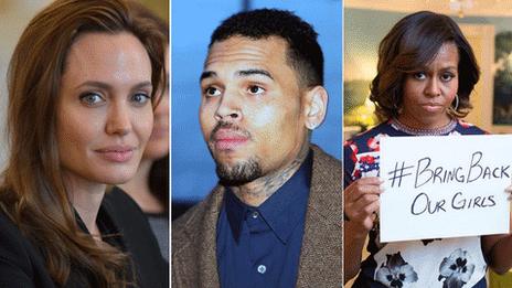 Angelina Jolie, Chris Brown and Michelle Obama