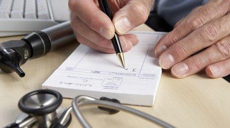 GP writing prescription
