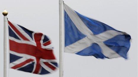 UK and Scotland flags