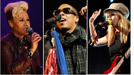 Emeli Sande, Jay-Z and The Ting Tings