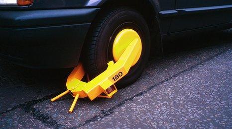 Car clamped