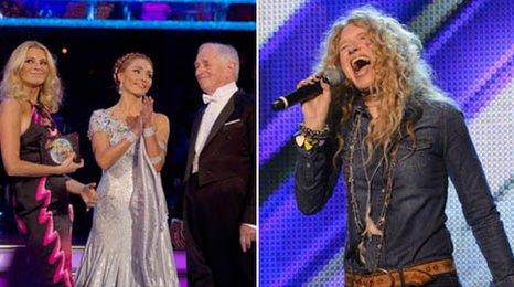 Tess Daly, Iveta Lukosiuta and Johnny Ball from Strictly Come Dancing and Melanie Masson from X Factor