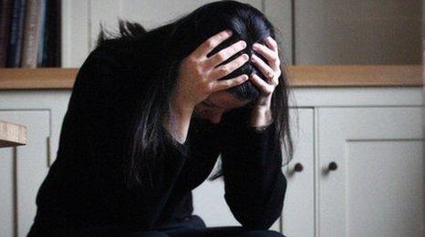 Actress portraying depressed woman