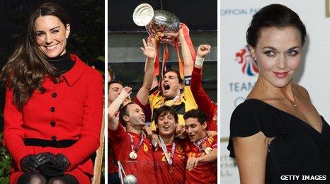 Duchess of Cambridge, Spain's Euro 2012 winning team and Victoria Pendleton