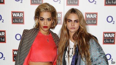 Rita Ora and model Cara Delevingne both attended the gig