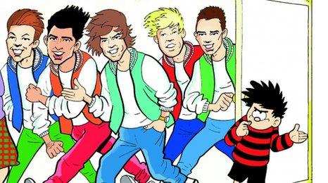 One Direction in the BeanoMAX with Dennis the Menace