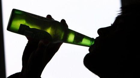 Man drinking beer