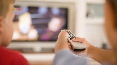 Children watching TV