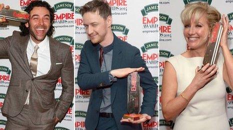 Aidan Turner, Emma Thompson (Saving Mr. Banks) and James McAvoy (Filth) end the 2014 Empire Awards.
