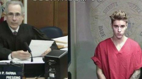 Judge (left) and Bieber in court