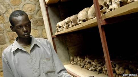 Skulls of Rwanda genocide victims