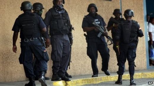 Armed police in Jamaica